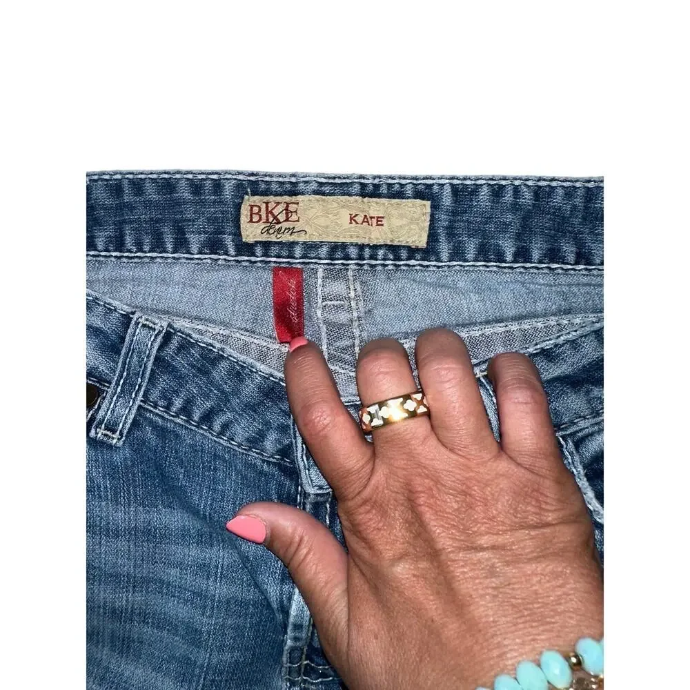 BKE Denim Kate Bootcut Jeans Women’s 30x31.5 Distressed Y2K Medium Wash - Picture 7 of 10